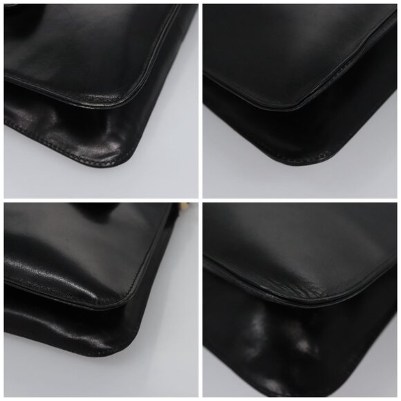 CELINE Shoulder Bag Leather Black Gold Auth EC517 - Picture 16 of 16